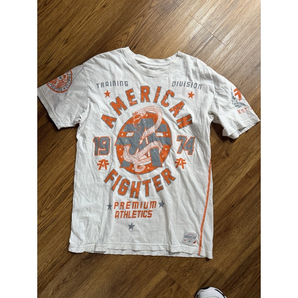 American Fighter‎ Short White Sleeve T-Shirt Mens Size Large